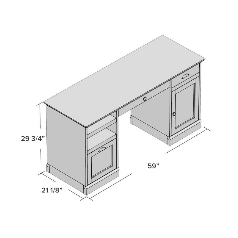 Beachcrest Home Bowerbank Executive Desk with File & Reviews Wayfair